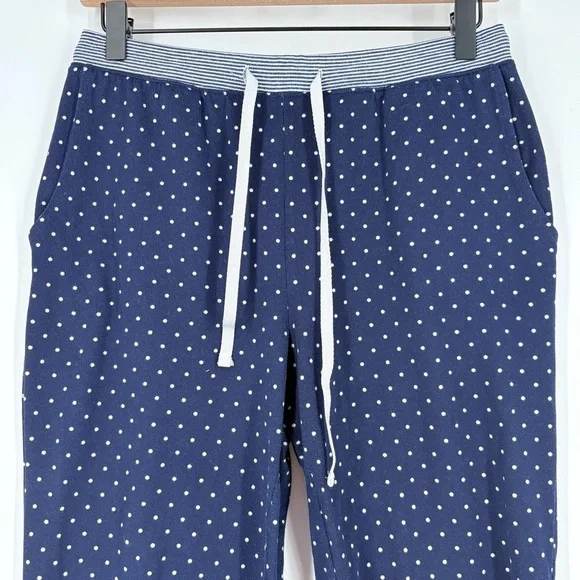 Lauren Ralph Lauren Women's Navy White Polka Dot Long Sleeve and Pants PJ Set - Picture 9 of 16
